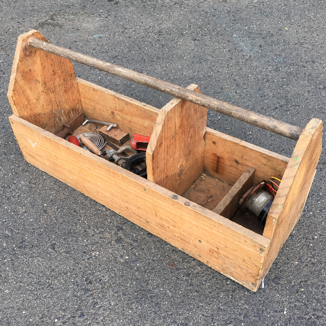 TOOL BOX, Large Wooden Open Box